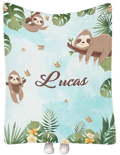 ZQYMM Personalisierte Babydecke Niedlicher Elefant Individuelle Babydecke, Baby-Flanell-Fleecedecke für Neugeborene Jungen und Mädchen