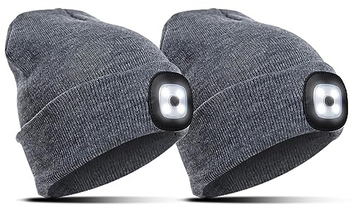 Richaa Geschenke für Kinder Weihnachten Mütze mit LED Licht Kinder Wiederaufladbar LED Strickmütze Wintermütze Beanie Lustige Kleine Geschenke für Mädchen Jungen