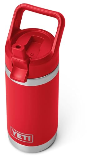 YETI Rambler Jr Kids Bottle, Vacuum Insulated Stainless Steel Bottle with Straw Cap, Rescue Red, 12 oz (354 ml)