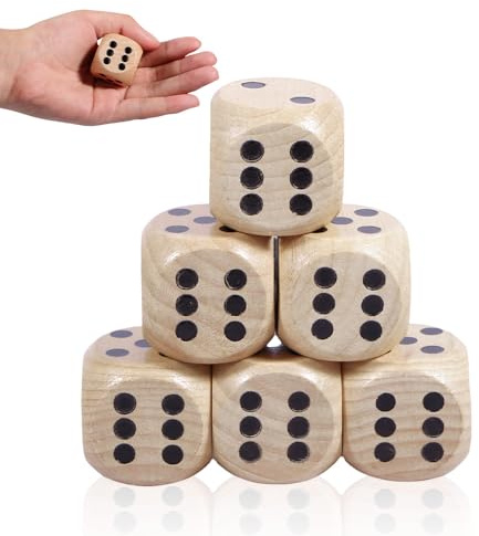 6 Stück 30mm Holzwürfel - Premium Zubehör für Mathematik & Lehrmittel aus Massivholz