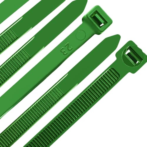 Cable Ties,300mm×7.6mm Heavy Duty with 70 kg Tensile Strength Large UV Resistant Strong Nylon Cable Zip Ties(100 Pieces),Green