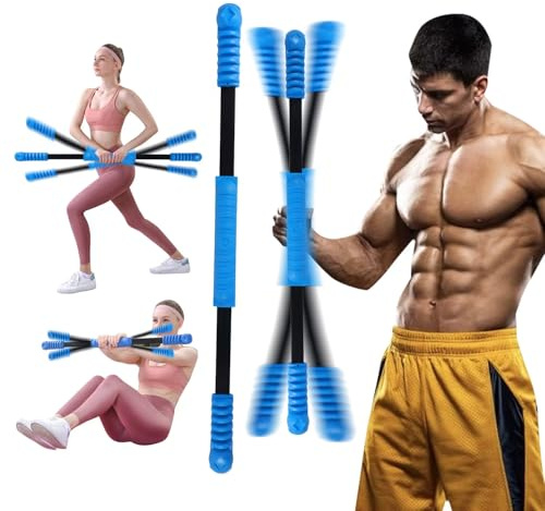 Zxfuture Upgraded 2-in-1 Twist Arm Exerciser Chest Exercise, Adjustable Spring Exercise Bar, Shoulder Muscle Training Fitness Equipment, Portable Spring Resistance Home Fitness Equipment