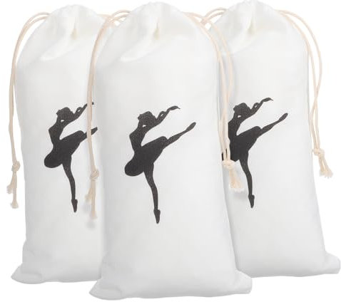 KOMBIUDA 3 Stück Ballett Schuhbeutel Kordelzug Atmungsaktive Baumwolltaschen Für Tanzschuhe Mädchen Tragbare Ballett Schuhtaschen Zur Aufbewahrung Und Schutz
