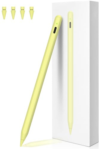 Stift für iPad 2. Generation mit kabelloser Aufladung, iPencil 2. Generation Mit Handfläche Ablehnung& Neigung Pencil für iPad 6/7/8/9/10, Mini 5/6, Air 3/4/5/11''M2, iPad Pro 11/12.9/13''M4 gelb