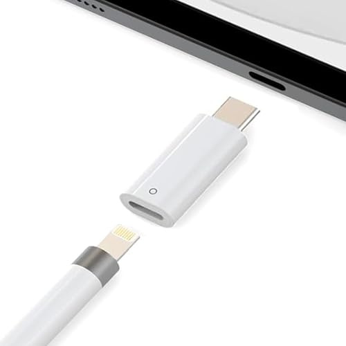 LEZED A pple Pencil Adapter Adapter Für A pple Pencil 1 Auf USB C Ladeadapter Für Apple Pencil 1. Generation USB-C Stecker Auf Buchse Ladeadapter Weiß Für Apple Pen, Unterstützt Bluetooth-Kopplung.