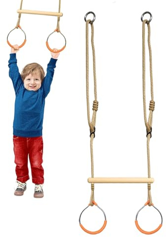 Swing Monkey Bars - Monkey Rings For Swing Set | Toddler Obstacle Course Indoor | Backyard Play Swings Sets With Metal Rings | Balance Game Sensory Playground Equipment For Teens Girls Boys Kids