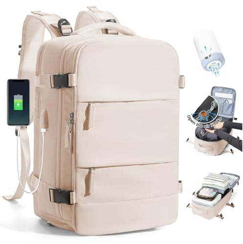 SZLX Vakuum Rucksack Handgepäck Damen, Airbag Rucksack Vakuum mit Vakuumsystem für Reisen, Ryanair Vacuum Reiserucksack mit Pumpe Wasserdicht Herren Vakuumkoffer