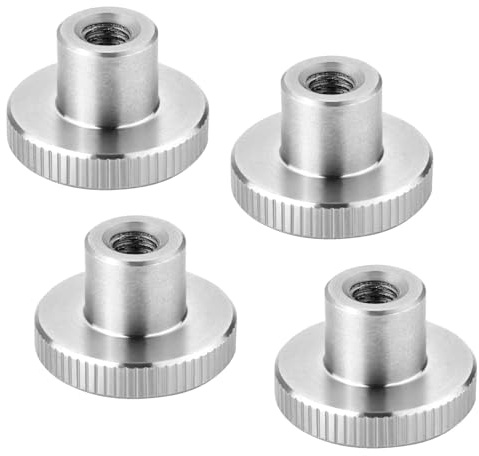 4er Set SOTECH Rändelmutter M6 Edelstahl V2A (SS304) hohe Form DIN 466 metrische Griffmutter mit gerändelten Seitenflächen