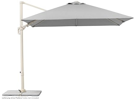 Schneider, Ampelschirm Rhodos Twist Comfy, greige, 300 x 300 cm, Alu-Stahl Gestell, Bespannung 100% Polyester