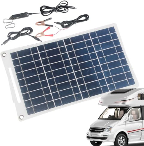 Pannelli per campeggio, auto, caricabatterie portatile da 25 W, caricabatterie solare per auto, camper, rimorchio, tosaerba, barca, moto, trattore, veicolo,