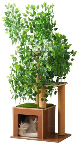 BTM 158 cm Kratzbaum mit Höhle & 3 Plattformen, Aktivitätskratzbäume Haustiersicheres Material, Kratzfestes