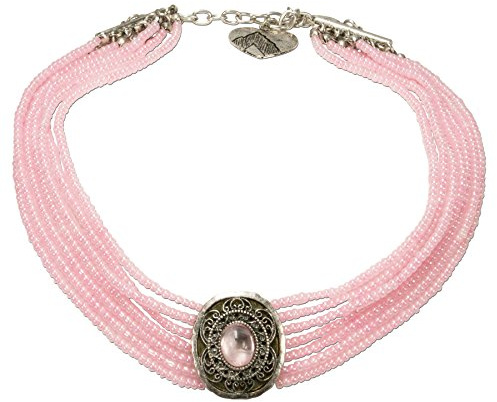 Alpenflüstern Trachten-Perlen-Kropfkette Josepha - Elegante Trachtenkette - nostalgischer Damen-Trachtenschmuck, Filigrane Dirndlkette in traditionellen Farben DHK185
