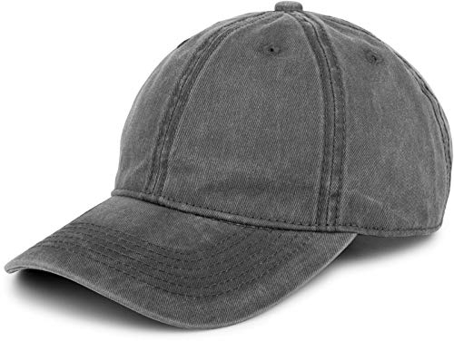 styleBREAKER Unisex Baseball Cap Vintage Look verstellbar 6-Panel Cappy in Washed Optik mit gebogenem Schirm Baumwolle Retro Cap Damen und Herren, Farbe:Anthrazit