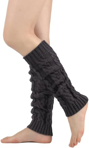 Elandy Chauds Brassards Thermiques, Longues Chaussettes, Manchons de Bottes, Topper, Protège-Leggings pour Femmes, Filles, Superbe Cadeau de Noël, Gris foncé., 42cm/16.54'' x 11cm/4.33''