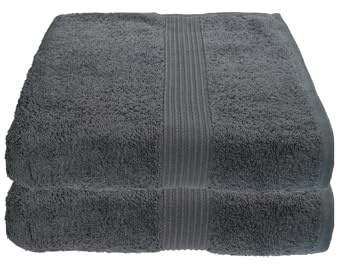 Julie Julsen 2er Pack Saunatücher vielen Farben Reine Baumwolle Qualität 500 GSM Strandtuch Silbergrau 80 x 200 cm