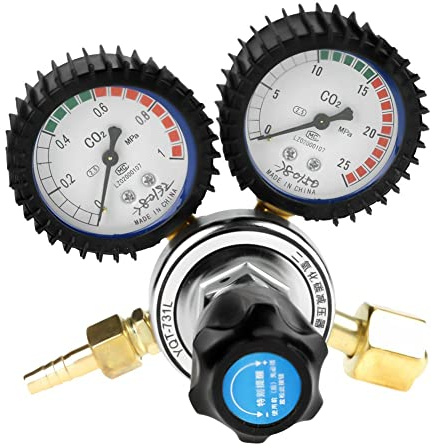 DEWIN CO2-Regler Gasflaschenregler, G5/8 CO2 Gasflaschenregler Kohlendioxid Schweißdruckminderer G5/8