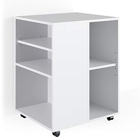 Vicco Rollcontainer, Beistelltisch mit Rollen, Weiß, 59 x 53 cm