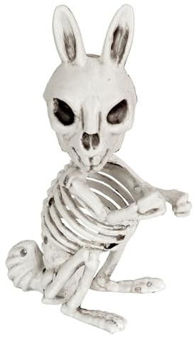 W WIDMANN MILANO Party Fashion - Hasen Skelett Deko 16 cm | Gruselige Dekoration für Halloween, Horror Event und Mottoparty