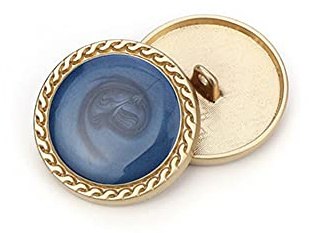 5 PCS Vintage Gold Women's Buttons for Clothing Decoration Metal Coat Button DIY Sewing Craft Accessories (Dark Blue, 15mm)