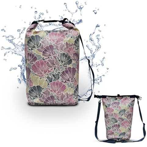 Ikuri Drybag Trockentasche Rucksack Rolltop Wasserdicht aus Plane - Tasche für SUP, Surf, Kayak, Outdoor - Design Veranillo