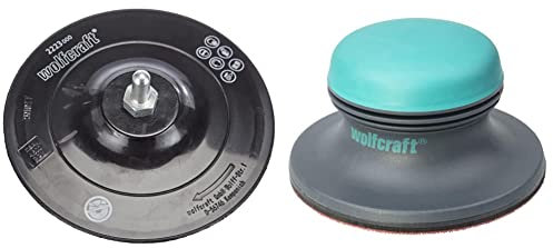 Wolfcraft 2223000 plateau auto-agrippant tige 8 mm diamètre 125 mm & 5894000 Ponceuse de Surface Auto-agrippante Ø 125 Mm