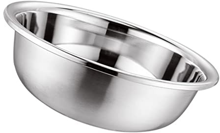STOBAZA Stainless Steel Basin 10.6 Inch Round Mixing Bowl for Kitchen Food Prep Washing Fruits Vegetables and Laundry Household Use