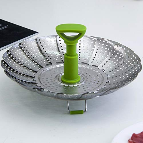 OQHAIR Vaporizador de Verduras de Acero Inoxidable Cesta de Vapor Plegable para Plato de Comida Utensilios de Cocina de Verduras Herramienta de Cocina Vaporera (Tamaño : S) (M)