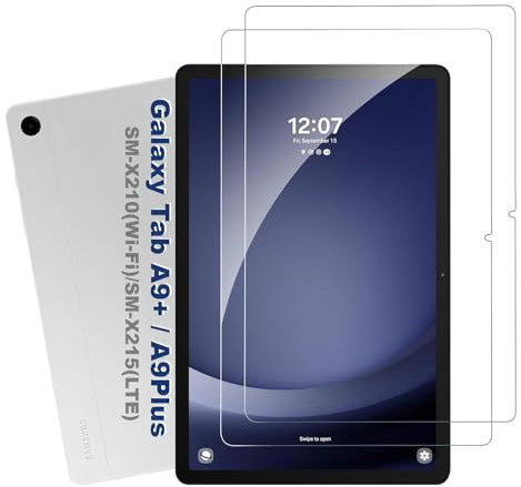 manlian Screen Protector for Samsung Galaxy Tab A9+ / A9 Plus 11 Inch 2023 (SM-X210/X215), [2-pack] Anti scratch, Bubble free, Anti fingerprint, Premium Tempered Glass Film.