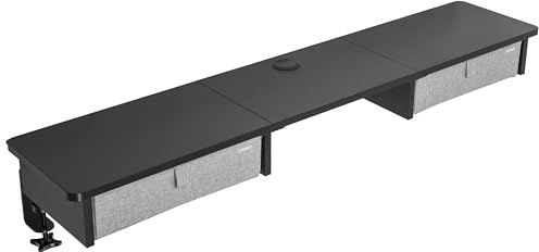 Duronic DD3 BK 120 cm skrivbordsskiva med 2 lådor | Kompatibel med alla 120 cm skrivbordsskivor | Skrivbordstillbehör | Gör det möjligt att lägga till lådor | Yta för höj- och sänkbar skärm