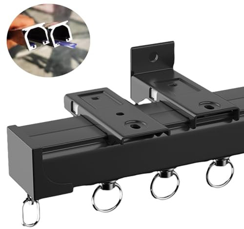 Vorhangschienen, Aluminium Vorhangschiene, Decken-Wandmontage, Robuste Vorhänge, Schienen, Raumteiler, Vorhangschiene für Wohnzimmer, Schlafzimmer, Raumdusche, Trennwand, Schwerlast Gardinenschiene (