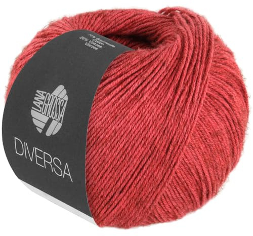 LANA GROSSA Diversa | Leichtes Baumwoll-Mischgarn mit zartem Melange-Effekt | Handstrickgarn aus 74% Baumwolle & 26% Viskose | 50g Wolle zum Stricken & Häkeln | 210m Garn FB 22