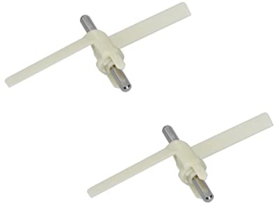 DEKAROX 2er Set Durchlaufschnitzlerflügel für Bosch Siemens 00091027 für MUM ProfiMixx Küchenmaschine - 166x79x31mm Kunststoff Weiß Mitnehmer enthalten in MUZ4DS2 MUZ4DS3 MUZ8DS1 MUZ8MP1