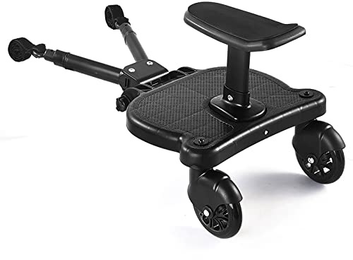 Wiefiche Kiddy Board - Tabla de paseo para todos los cochecitos con asiento, plataforma universal para niños de 3 a 7 años, con una carga máxima de 55 libras (negro)