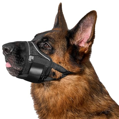 OneTigris Maulkorb, Nylon-Maulkorb Für Hunde Verstellbares Gurtband Geeignet für Maulkörbe von mittleren und großen Hunden Verhinderung von Bellen, Beißen und Kauen (XXL)
