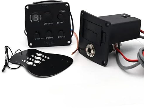 Tonabnehmer Akustikgitarre 4-Band Akustikgitarren-Tonabnehmer Mit Stimmgerät Mikrofon Mischung Vorverstärker EQ Tuner(Bk 3)