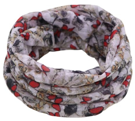 Kabelife Damen Loop Schal mit Blumen Muster Schlauchschal Halstuch Sommer Herbst