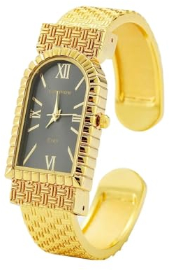 CANSNOW Spangenuhr Damen – Römische Anmut Gold-Schwarz | Uhr Damen | Damen Uhren | Damenarmbanduhren | Damenuhr Gold | Goldene Uhr Damen | Uhr Gold Damen | Damen Uhr Gold (Gold-Schwarz)