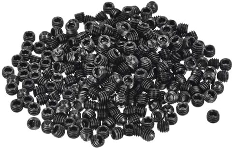 sourcing map Lot de 300 vis sans tête à six pans creux M5 x 4 mm en acier au carbone pour réparation d'instruments compacts, machines et équipements (noir)