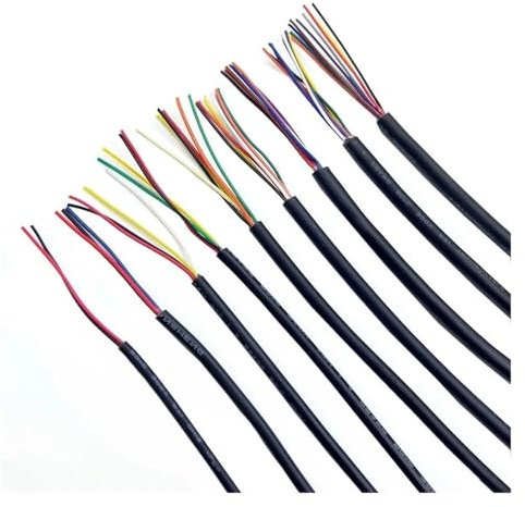 Câble de Fil gainé 1M 28AWG for Canal Audio Ligne 2 3 4 5 6 7 8 9 10 conducteurs Câble en cuivre Souple isolé Fil de contrôle de Signal UL2464