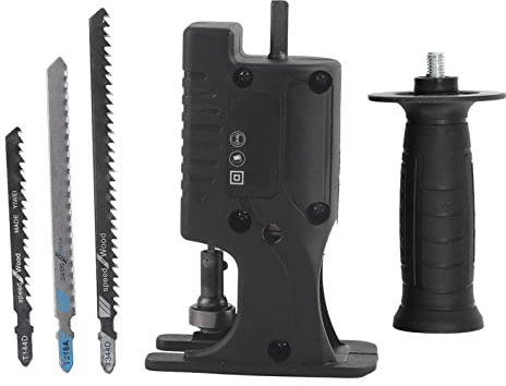 FLEXMAN Reciprocating Saw Adapter, ABS Electric Drill Reciprocating Saw Adapter, Portable Electric Reciprocating Saw Accessory Kit for Cutting Wood, Metal and Plastic