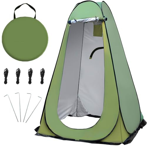 Pop-up Duschzelt, Tragbarer Umkleideraum für den Strand, UV für den Außenbereich, UV-Duschkabinenzelte für Wandern am Strand Camping, Picknick-Angeln im Freien, 120 x 120 x 190 cm (Grün)