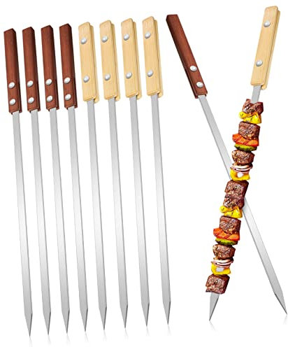 HANABASS 12pièces Brochettes Acier Avec Poignées Pour Bbq Pour Barbecues Camping Et Picnics