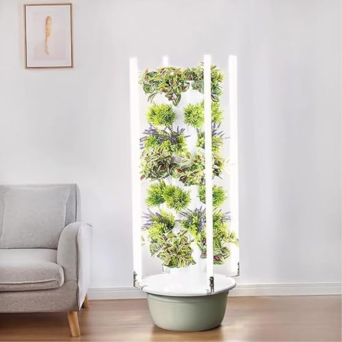 RIQHTIK Torre de Cultivo hidropónico de Interior de 5/7/9 Capas con luz LED, Torre para Jardines hidropónicos de Interior, para huertos domésticos al Aire Libre,7 Layer