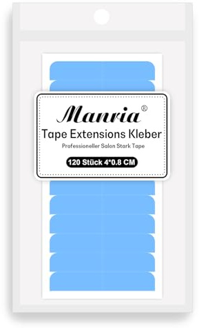 Manria Tape Extensions Kleber, Tapes Klebestreifen Extensions Professionell Salon Ersatztapes Klebestreifen Wasserdicht Ersatz Tapes für Tape Extensions Echthaar 4 * 0.8cm 120 Stück #Blau