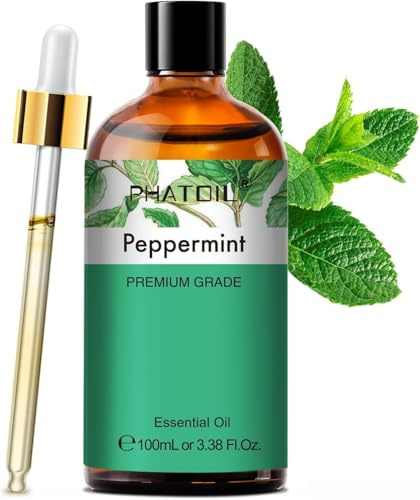 PHATOIL Peppermint Essential Oil for Aromatherapy, Hair Skin Care - 100ML | Natural & Pure Premium Geade Peppermint Oils for Mint Oil for Diffusers, Home, DIY Candle Soap Making