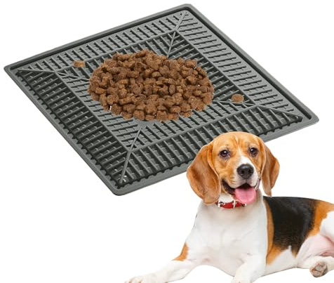 JIEBWCHA Katzen Futter Puzzle - Interaktives Intelligenzspielzeug für Katzen,Rutschfester Silikon Futterteppich Für Kätzchen Drinnen & Draussen Mit Interaktivem Design