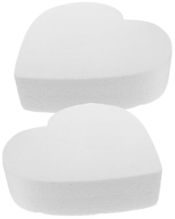 Operitacx 2piezas Modelo de Pastel Forma de Corazón Práctica de Pastel de Poliestireno para Decorar Bodas y Cupcakes Tablero de Práctica para Decorar Pasteles Artificial