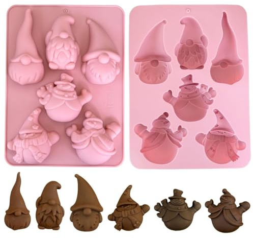 Weihnachten Wichtel Schneemann Silikon Schokoladenform, 1 Stück | Wichtel und Schneemannformen für Schokolade, Bonbons, Gelee und Weihnachtsgebäck
