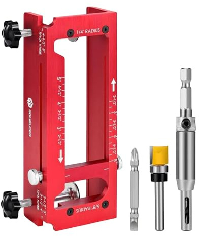 MagiDeal Kit d'installation de gabarit de charnière de Porte Outil Compact Portable Pratique Professionnel Gabarit de routeur de charnière de Porte