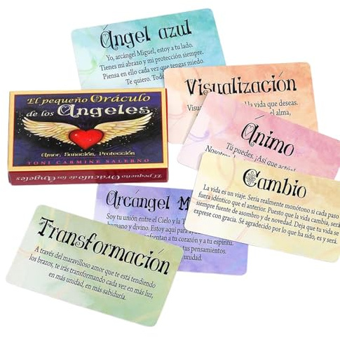DAWCBVJQ Mazo De Cartas De Tarot - Juego De Adivinación con Lectura De Ángeles,Baraja De Cartas del Oráculo - para Niños Mujeres Hombres Hogar Viaje Fiesta Guía Espiritual Meditación Crecimiento